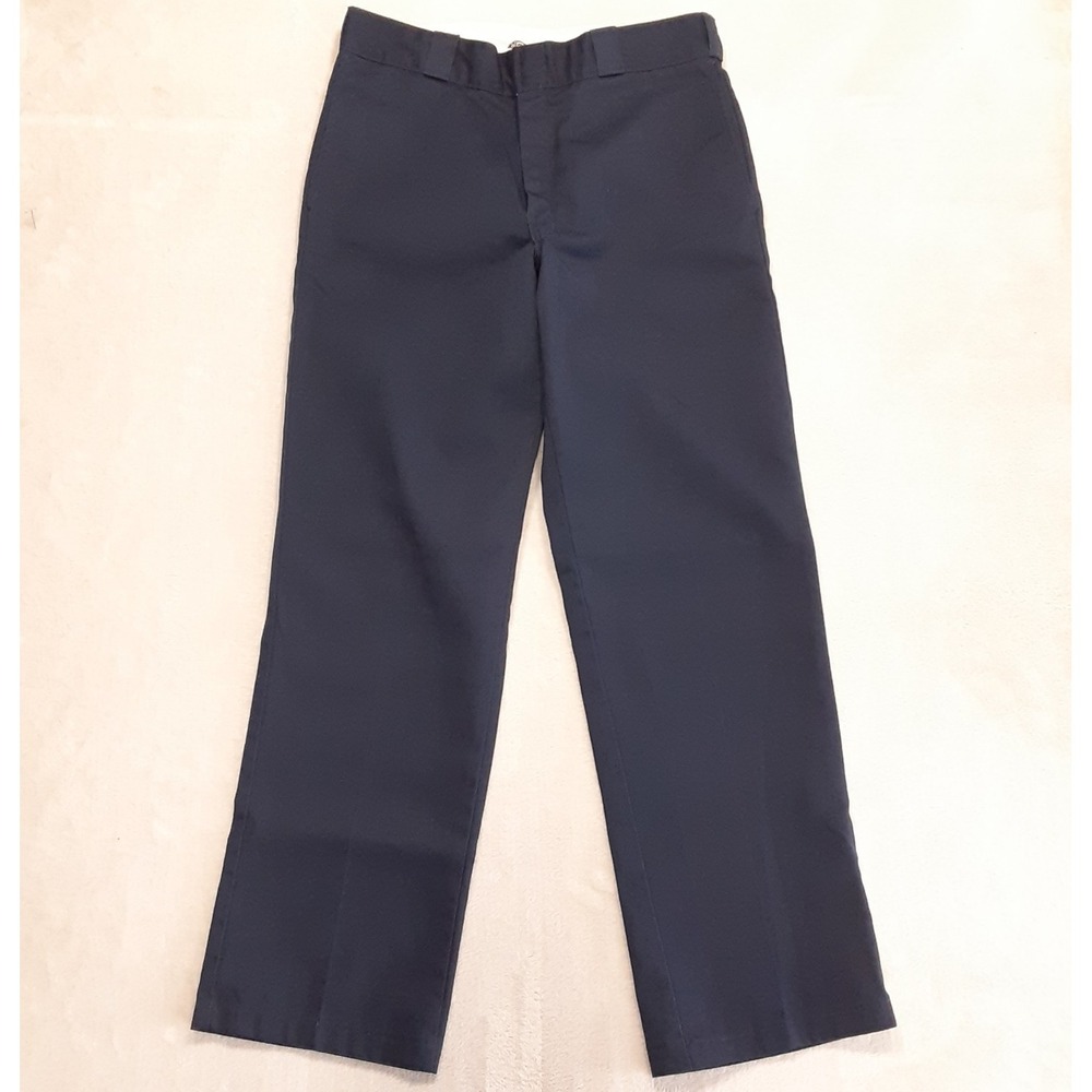 Dickies Mens 874 Original Fit Pants 34x32 Navy Blue Flat Front Workwear